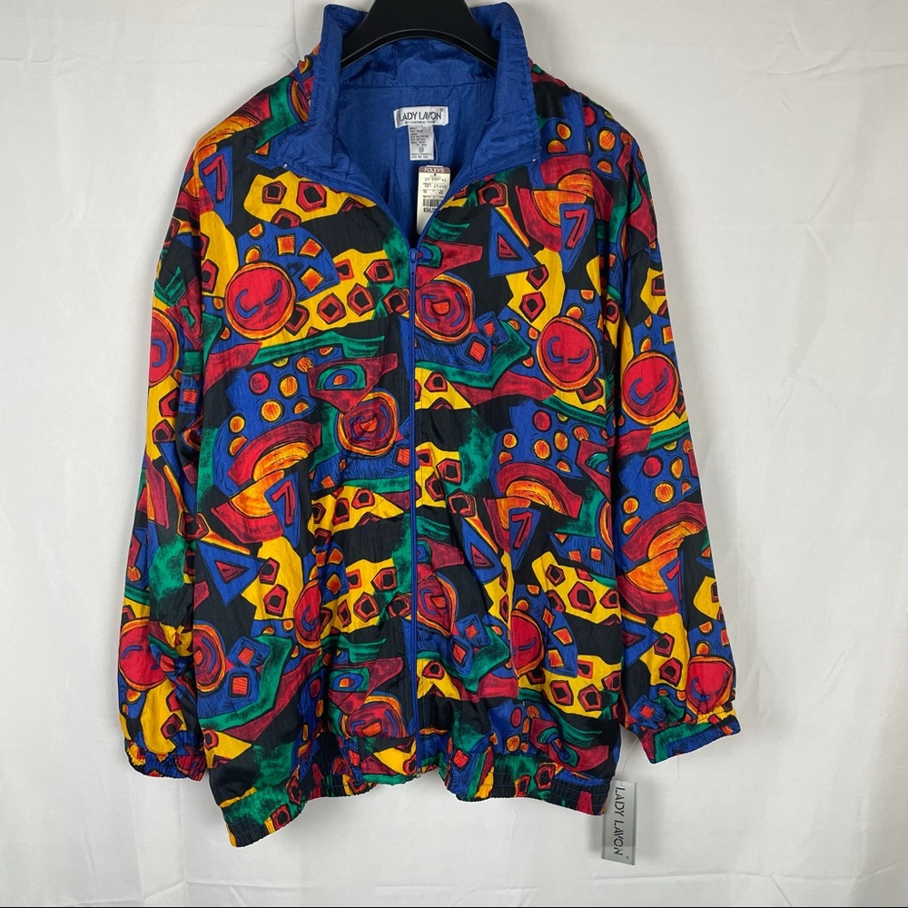 Vintage 80s/90s Lady lavon colorful jacket new 2X